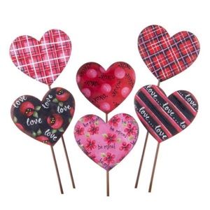 Patterned Hearts, Set of 6 designs, by The Round Top Collection